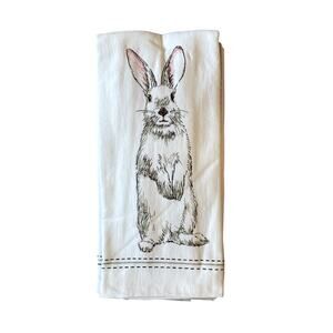 Deborah Connolly EASTER Bunny Kitchen Towels Set of 3 Gray & White New